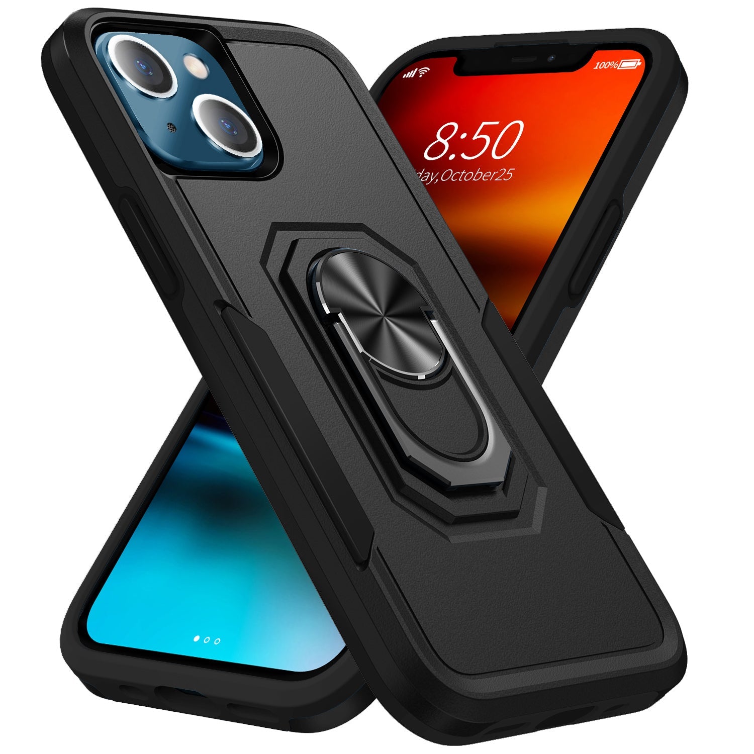 iPhone 15 Kickstand Fully Protected Heavy-Duty Shockproof Case