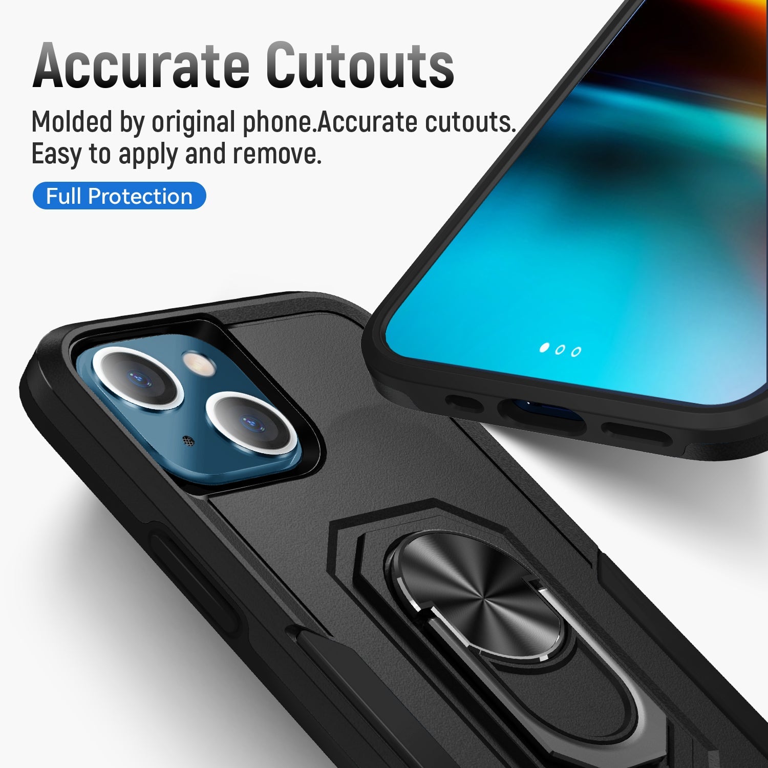 iPhone 15 Kickstand Fully Protected Heavy-Duty Shockproof Case