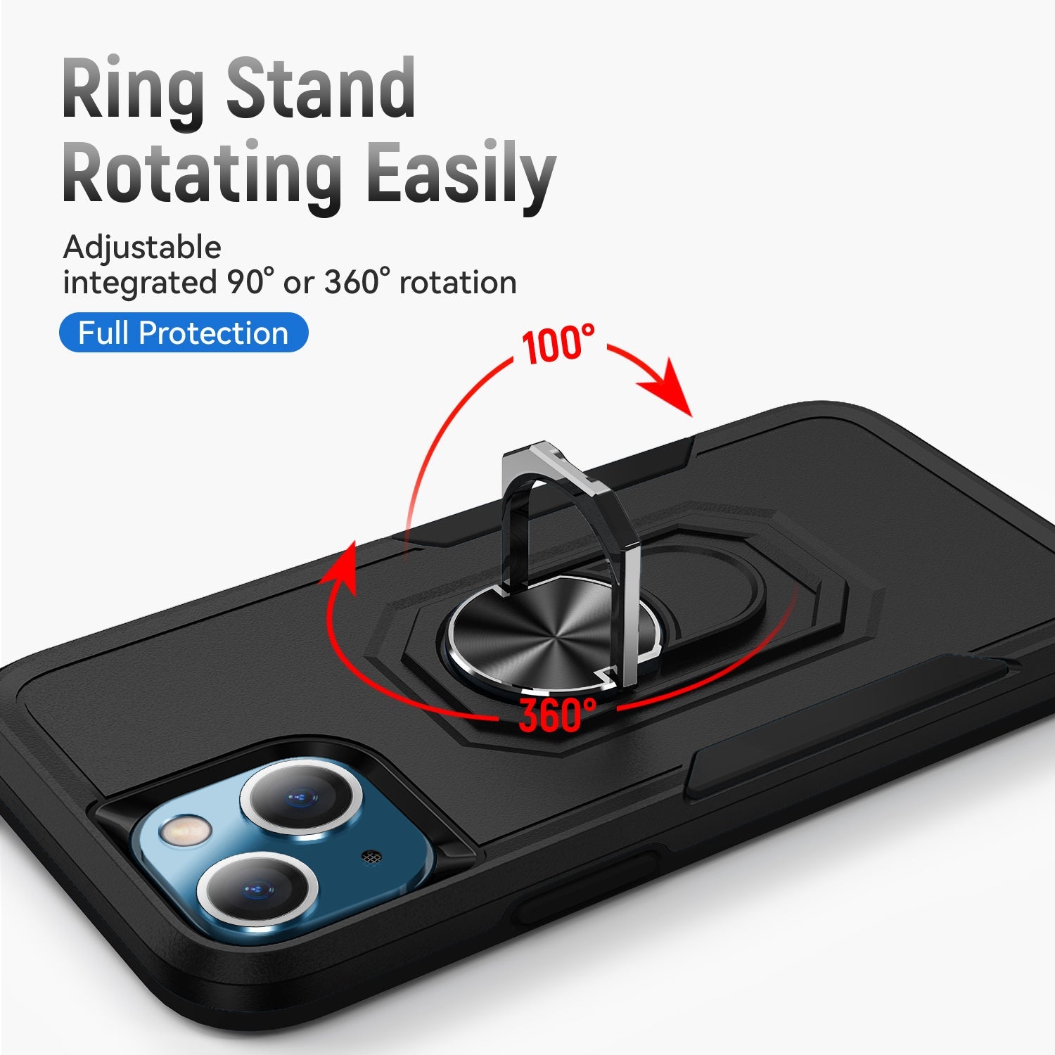 iPhone 15 Kickstand Fully Protected Heavy-Duty Shockproof Case