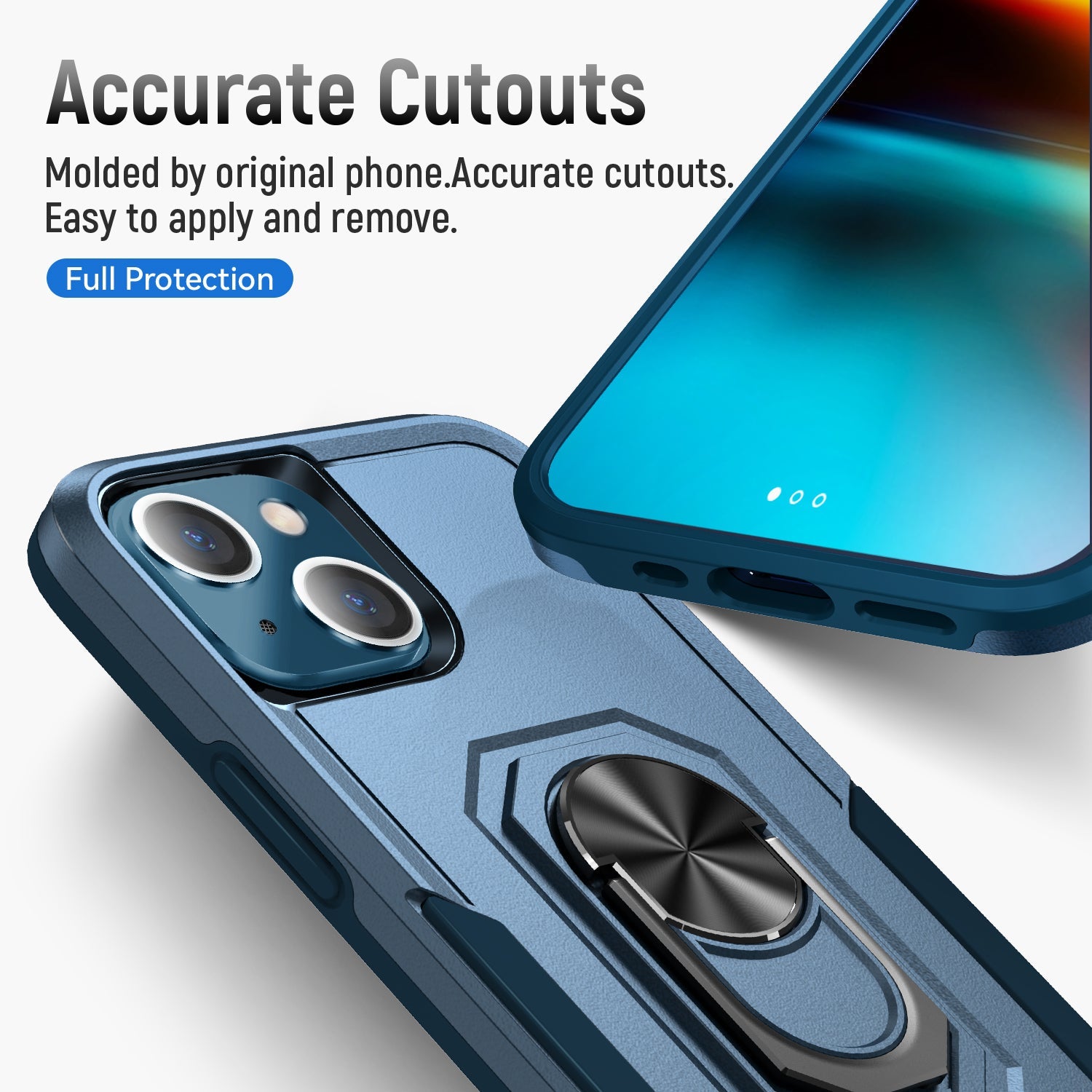 iPhone 15 Kickstand Fully Protected Heavy-Duty Shockproof Case