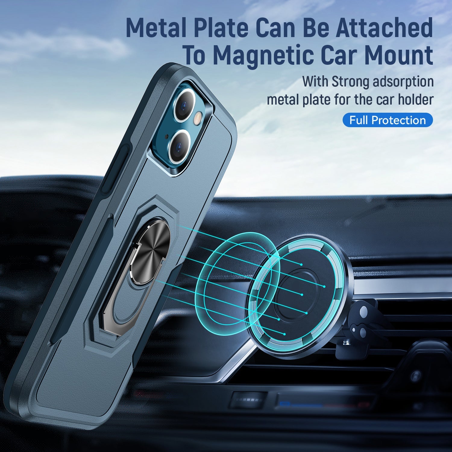 iPhone 15 Kickstand Fully Protected Heavy-Duty Shockproof Case