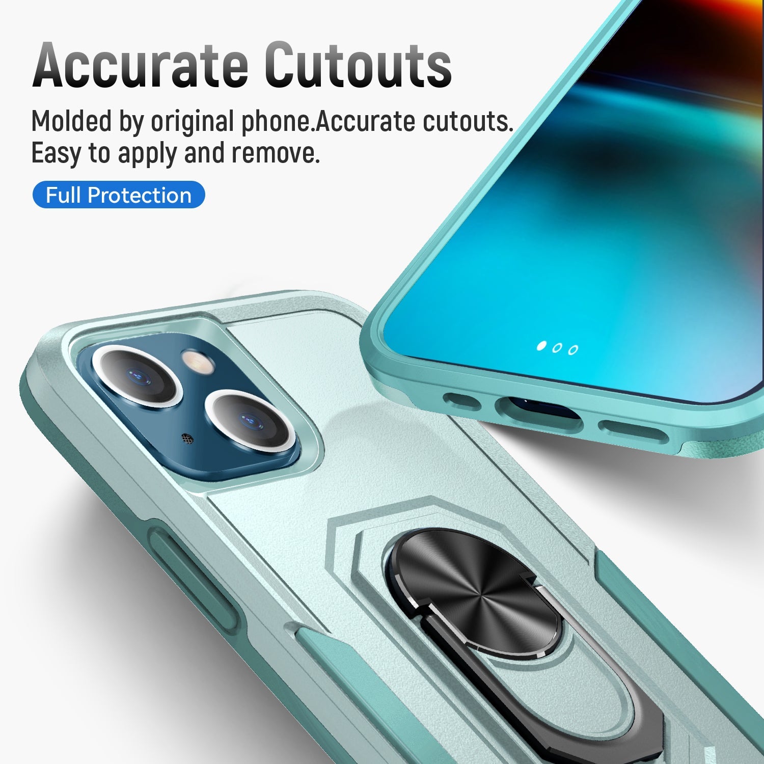 iPhone 15 Kickstand Fully Protected Heavy-Duty Shockproof Case