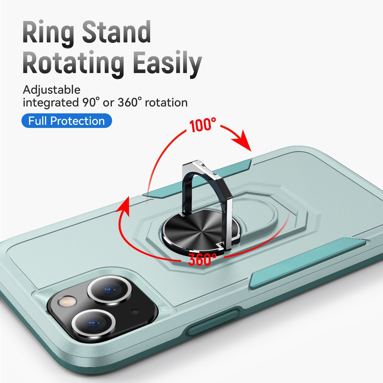 iPhone 15 Kickstand Fully Protected Heavy-Duty Shockproof Case
