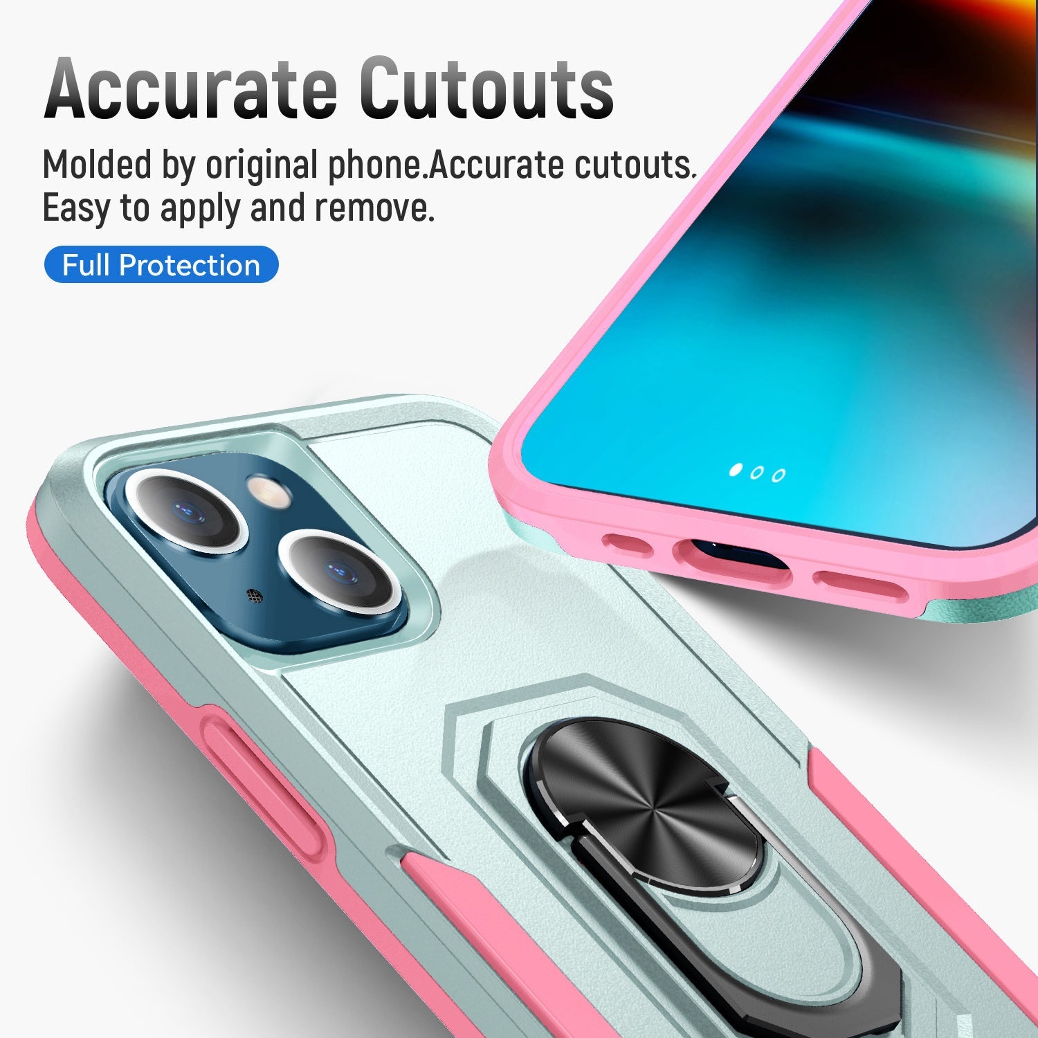 iPhone 15 Kickstand Fully Protected Heavy-Duty Shockproof Case