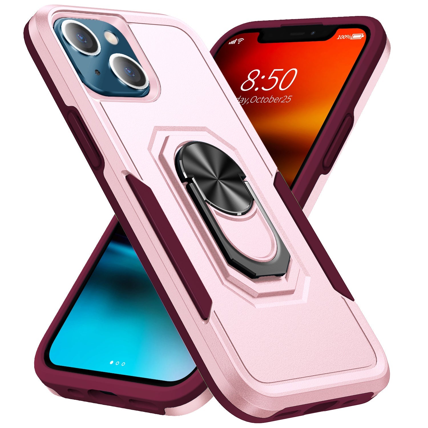 iPhone 15 Kickstand Fully Protected Heavy-Duty Shockproof Case