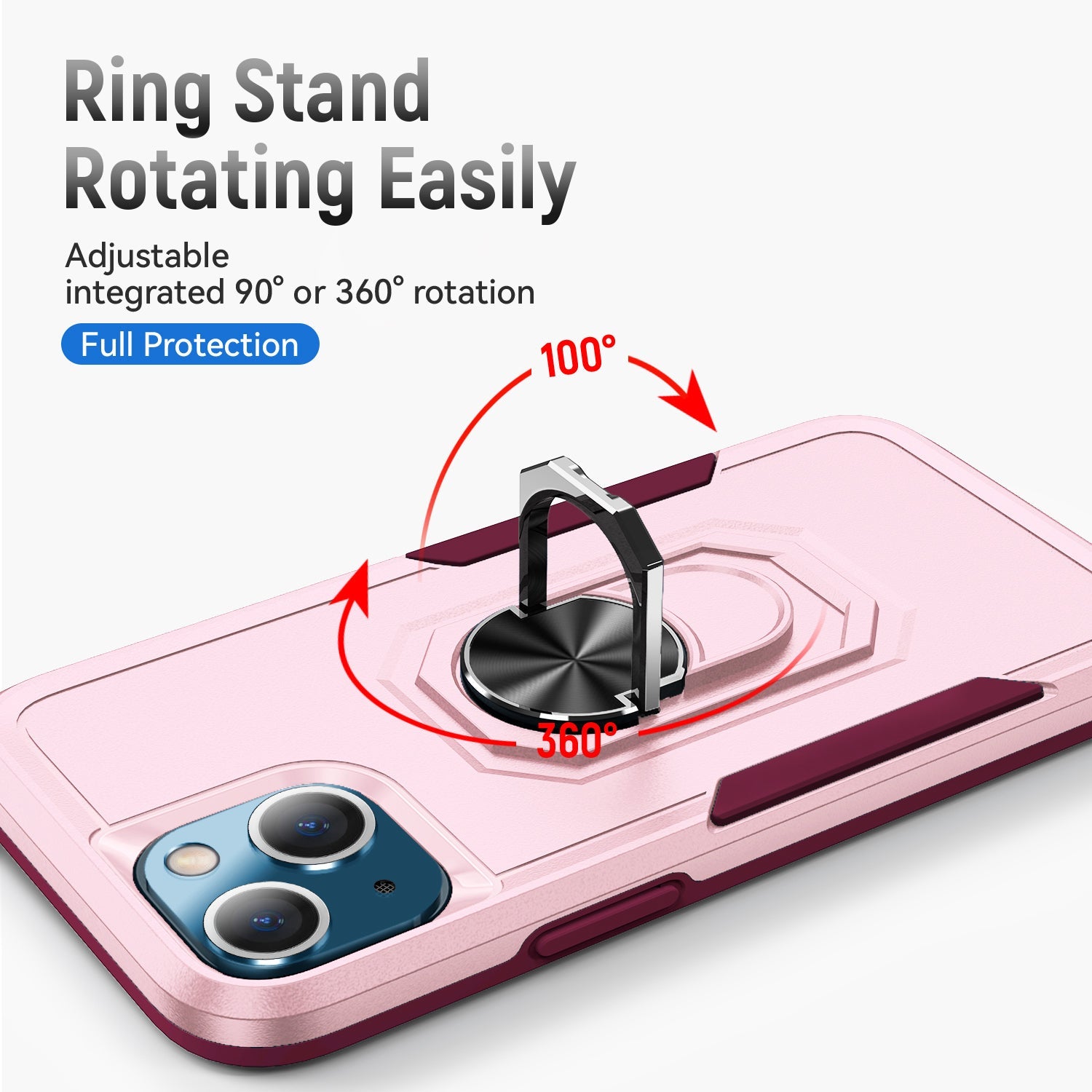iPhone 15 Kickstand Fully Protected Heavy-Duty Shockproof Case