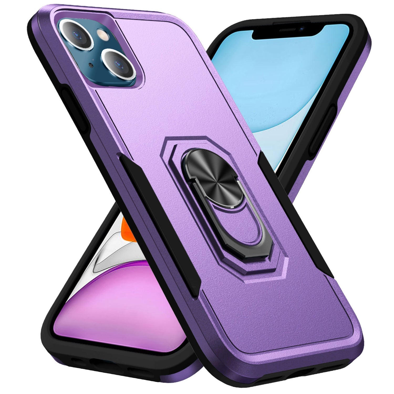 iPhone 15 Kickstand Fully Protected Heavy-Duty Shockproof Case