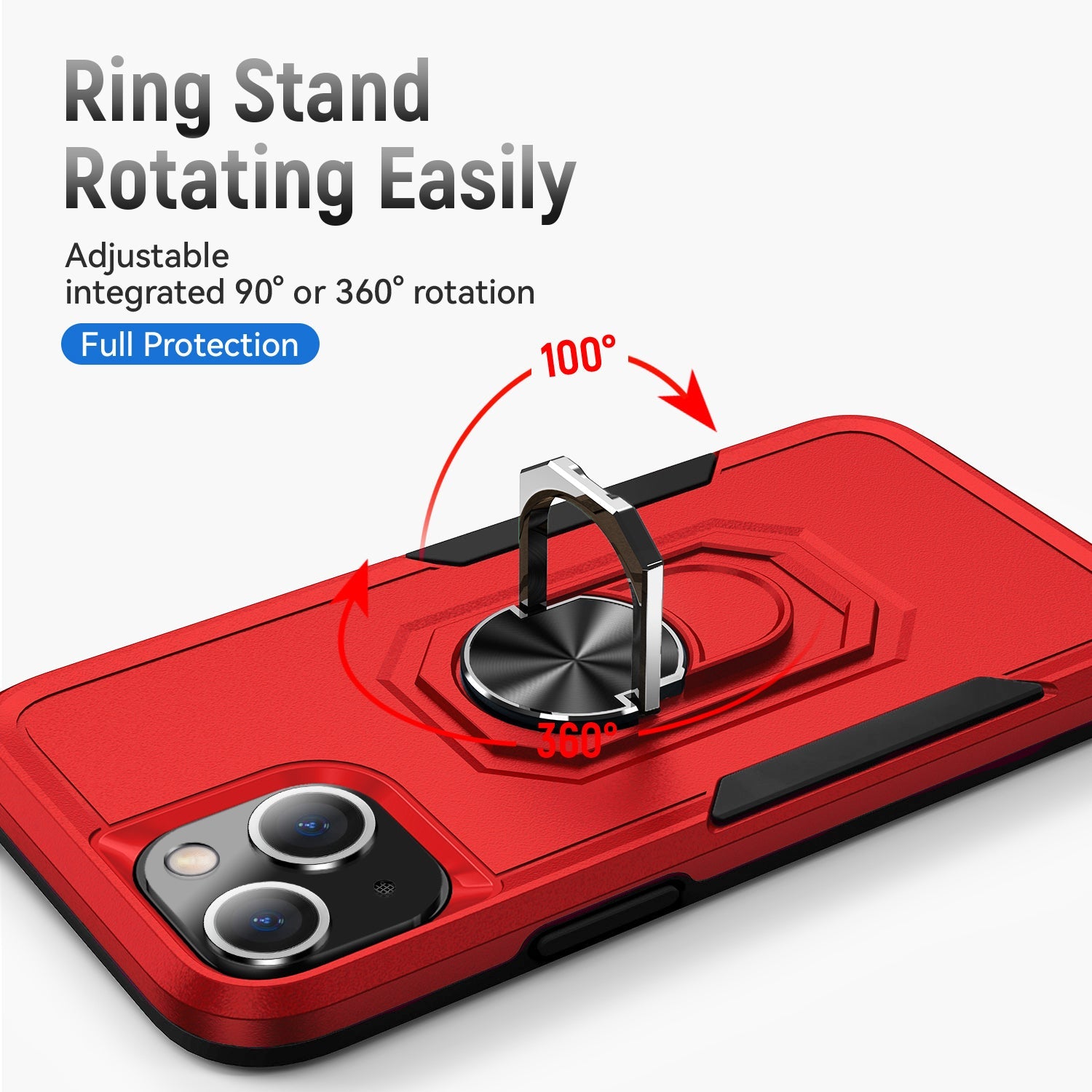 iPhone 15 Kickstand Fully Protected Heavy-Duty Shockproof Case