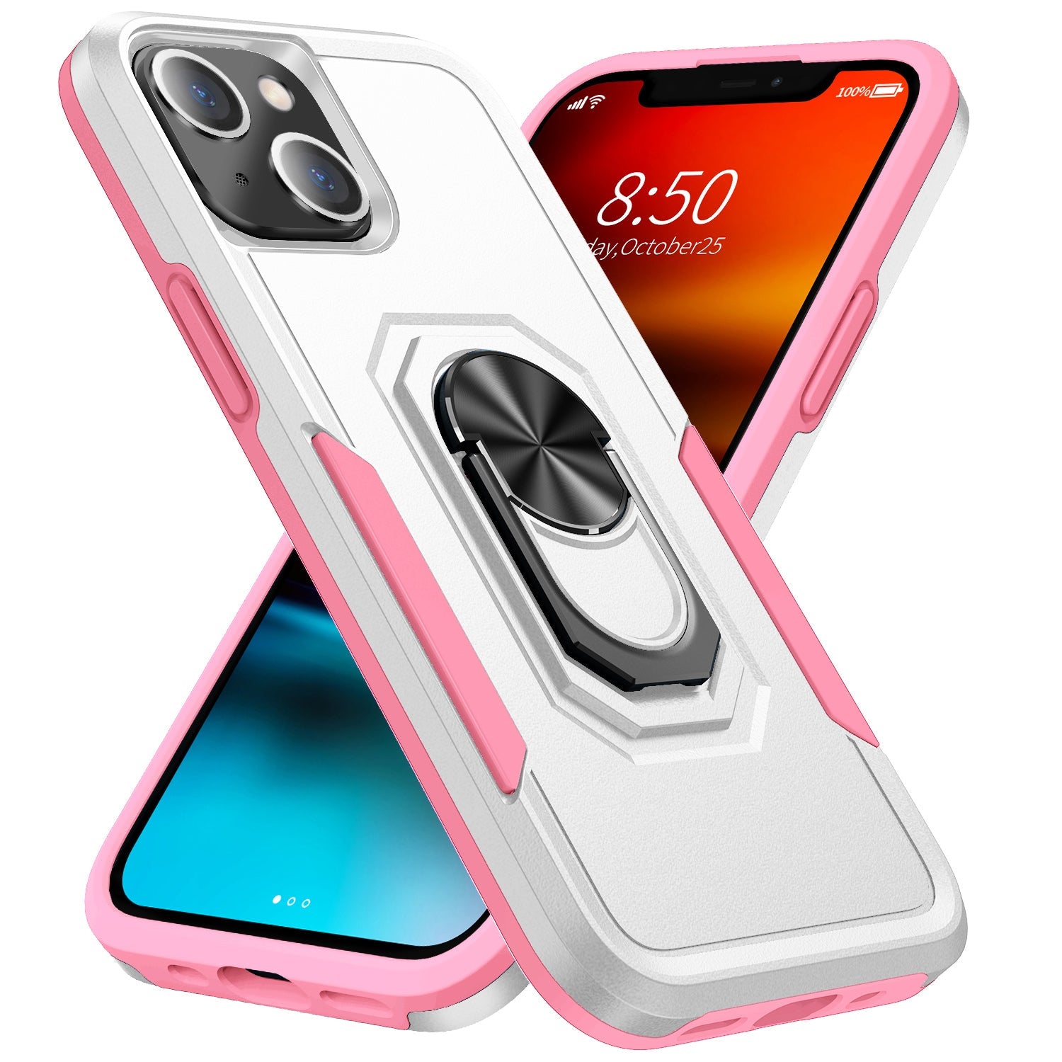 iPhone 15 Kickstand Fully Protected Heavy-Duty Shockproof Case