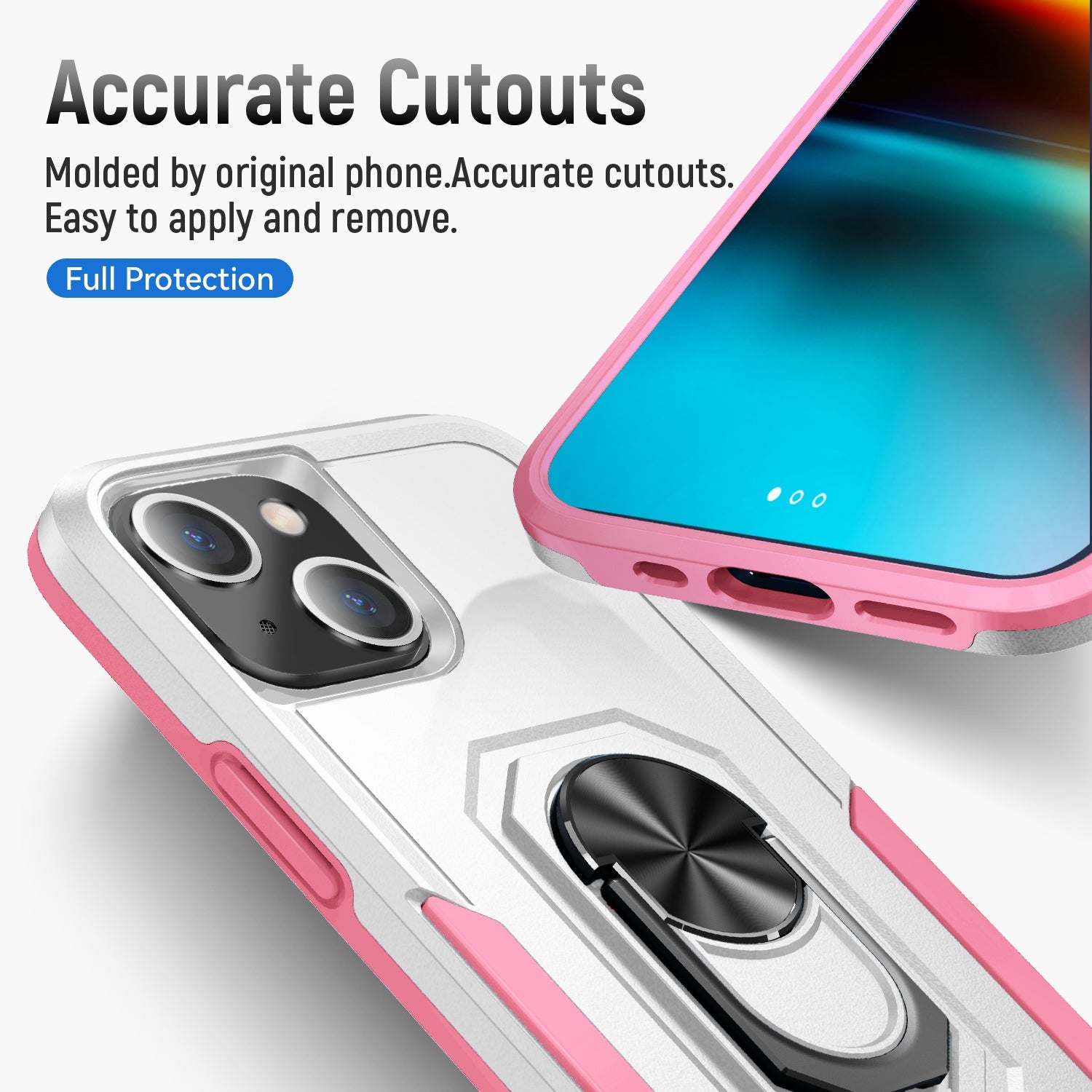 iPhone 15 Kickstand Fully Protected Heavy-Duty Shockproof Case