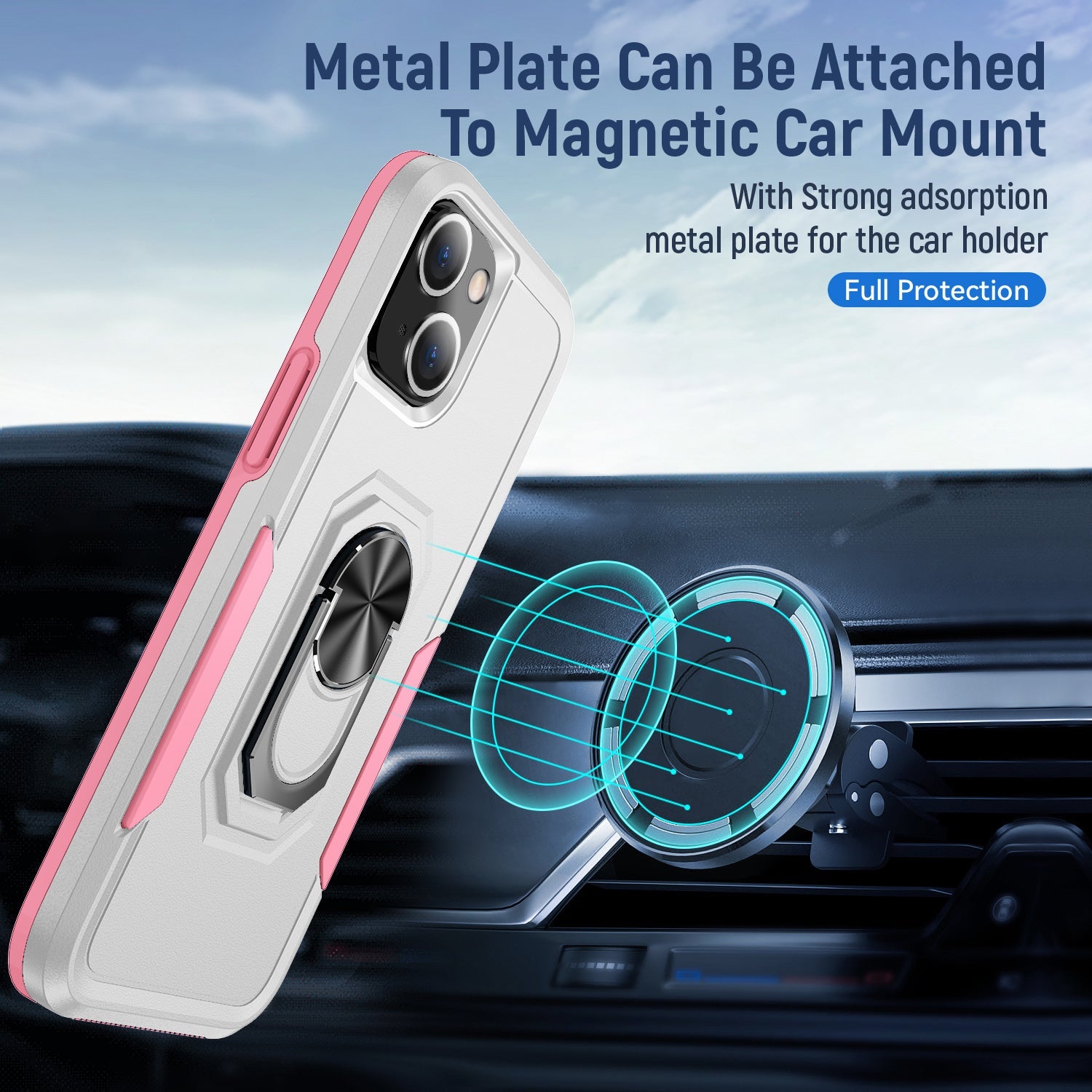 iPhone 15 Kickstand Fully Protected Heavy-Duty Shockproof Case