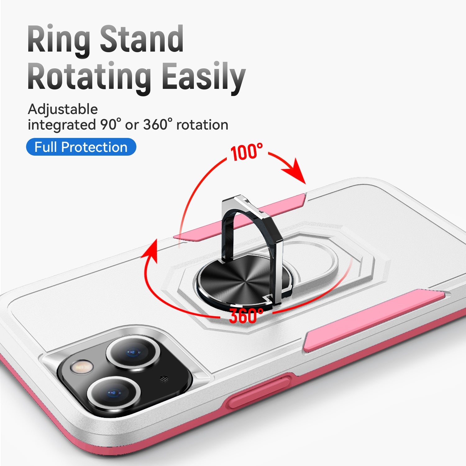 iPhone 15 Kickstand Fully Protected Heavy-Duty Shockproof Case