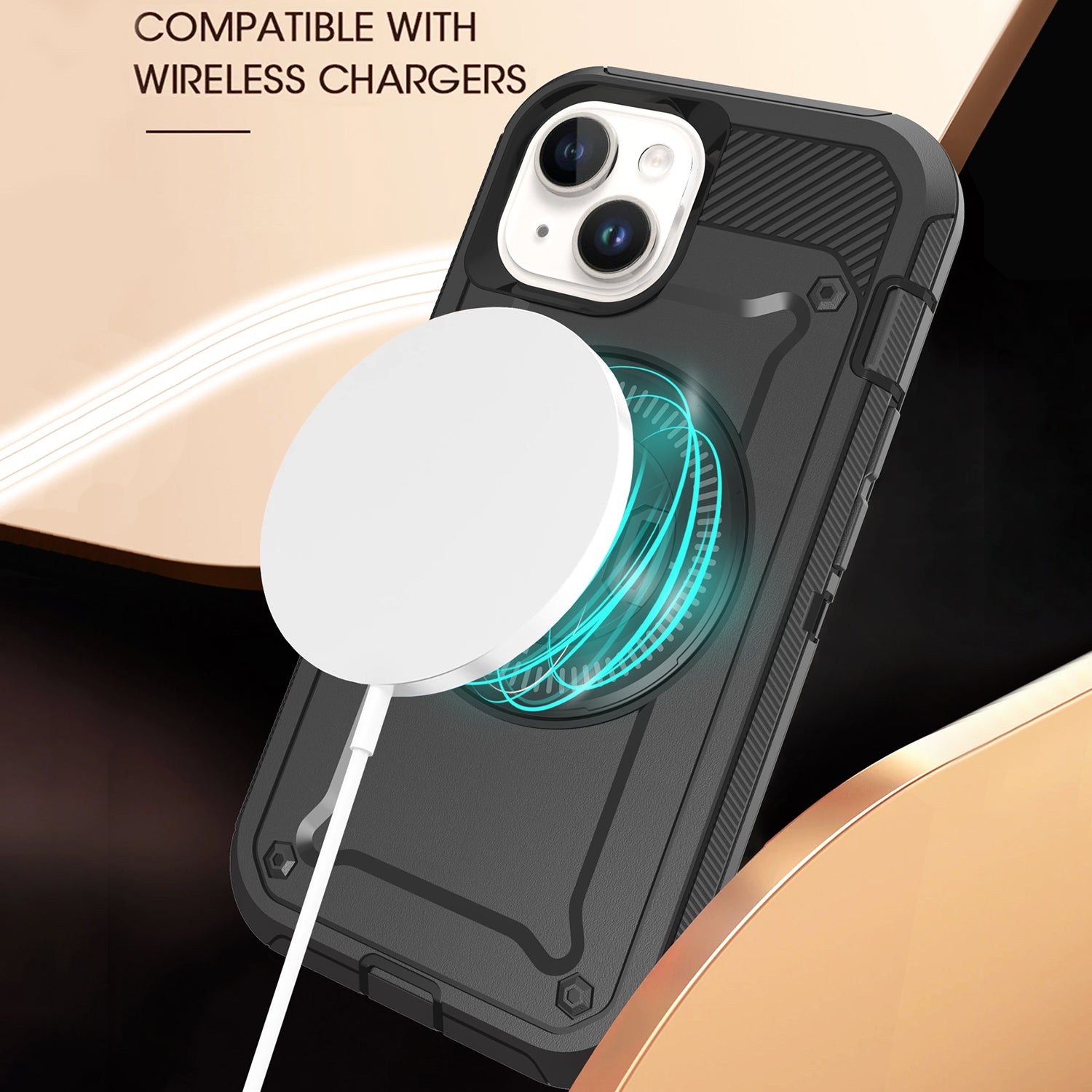 iPhone 15 Wireless magnetic Finger ring buckle bracket Case