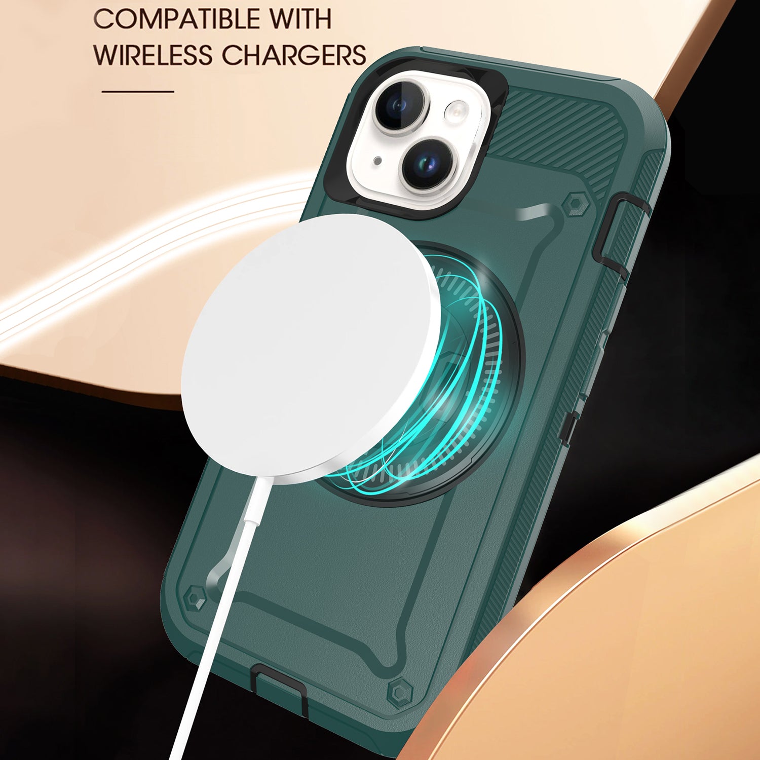 iPhone 15 Wireless magnetic Finger ring buckle bracket Case