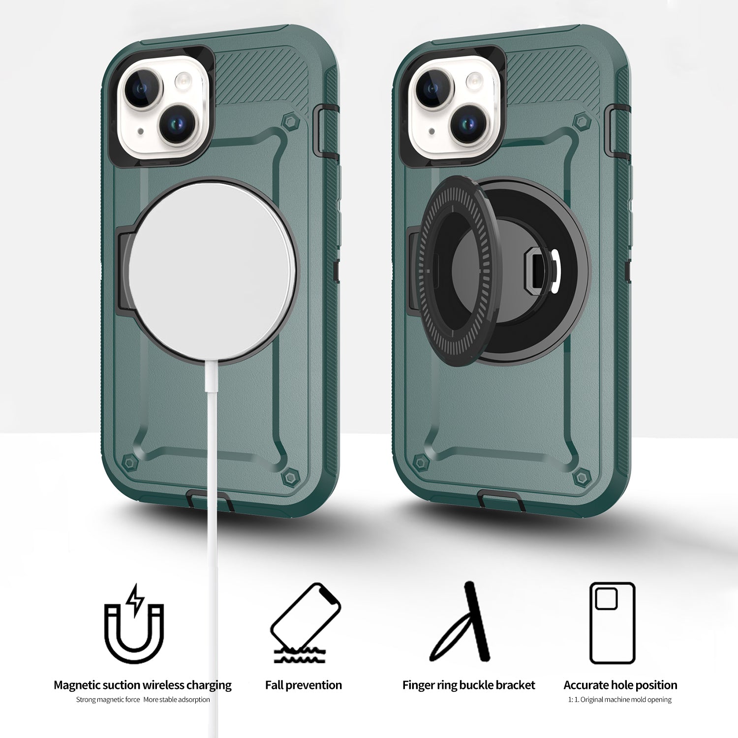 iPhone 15 Wireless magnetic Finger ring buckle bracket Case