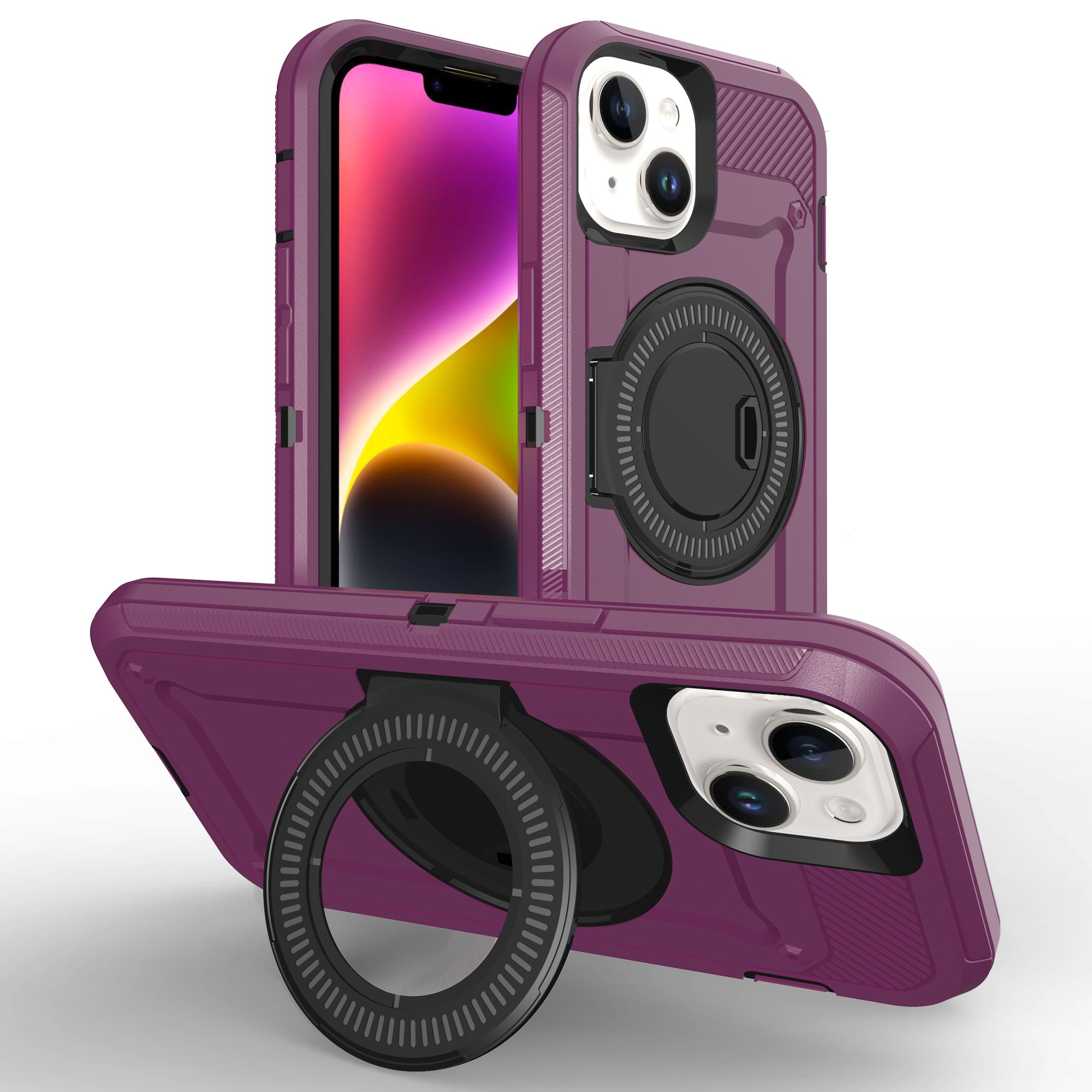 iPhone 15 Wireless magnetic Finger ring buckle bracket Case