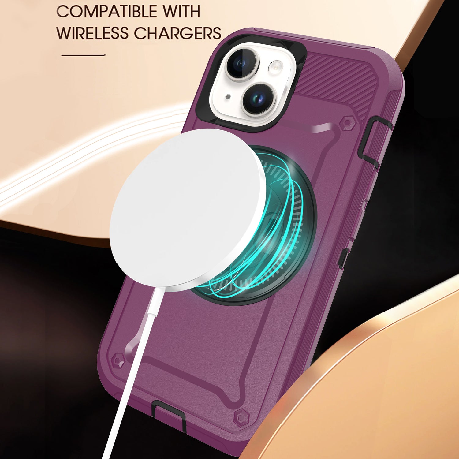 iPhone 15 Wireless magnetic Finger ring buckle bracket Case