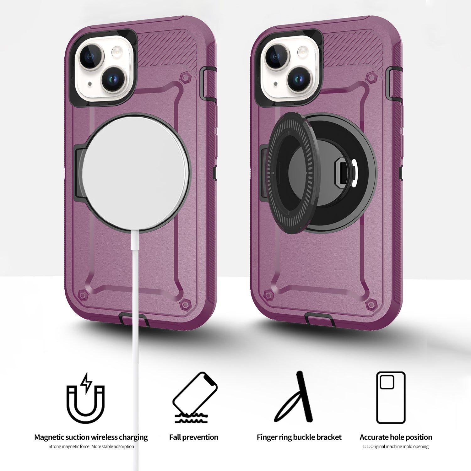 iPhone 15 Wireless magnetic Finger ring buckle bracket Case