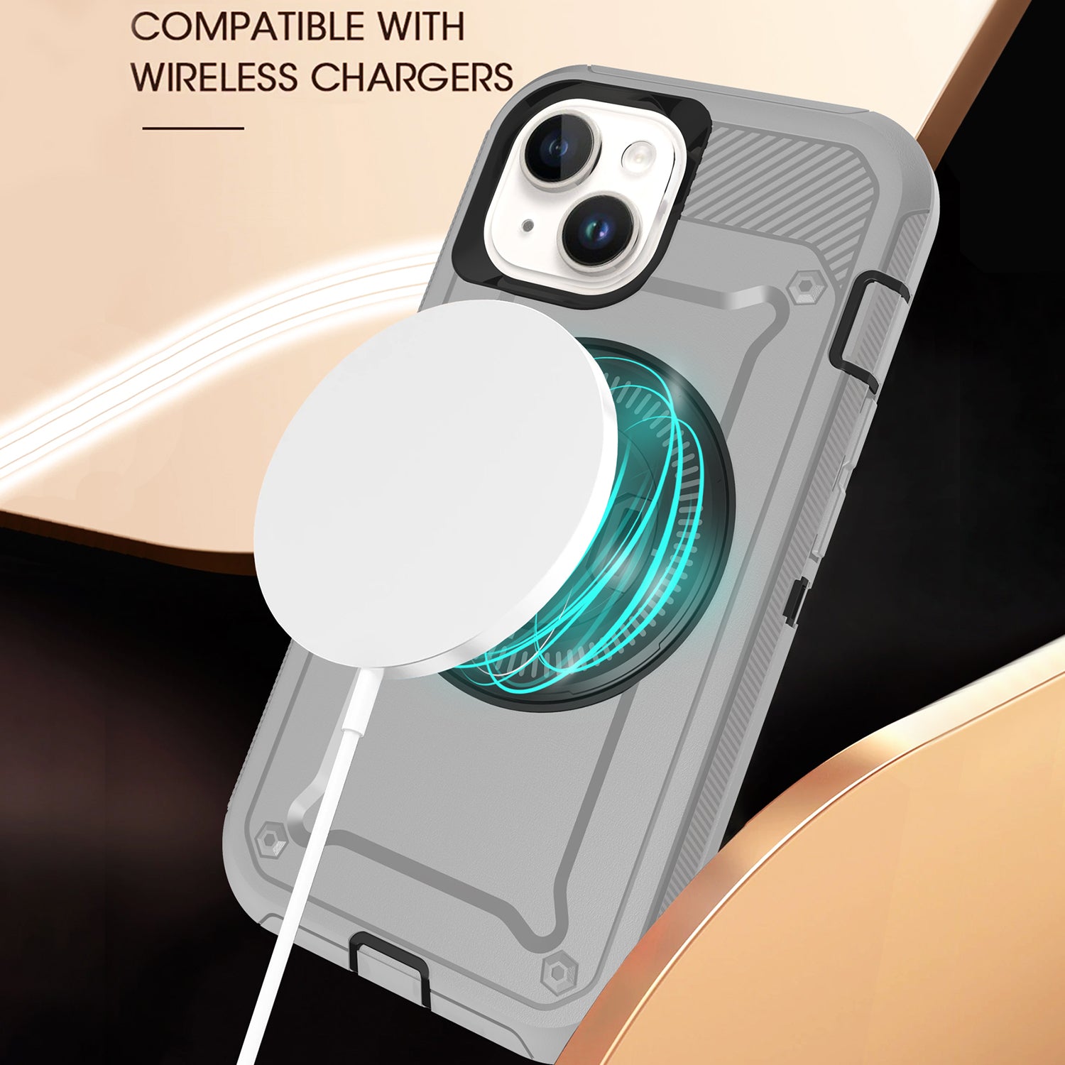 iPhone 15 Wireless magnetic Finger ring buckle bracket Case
