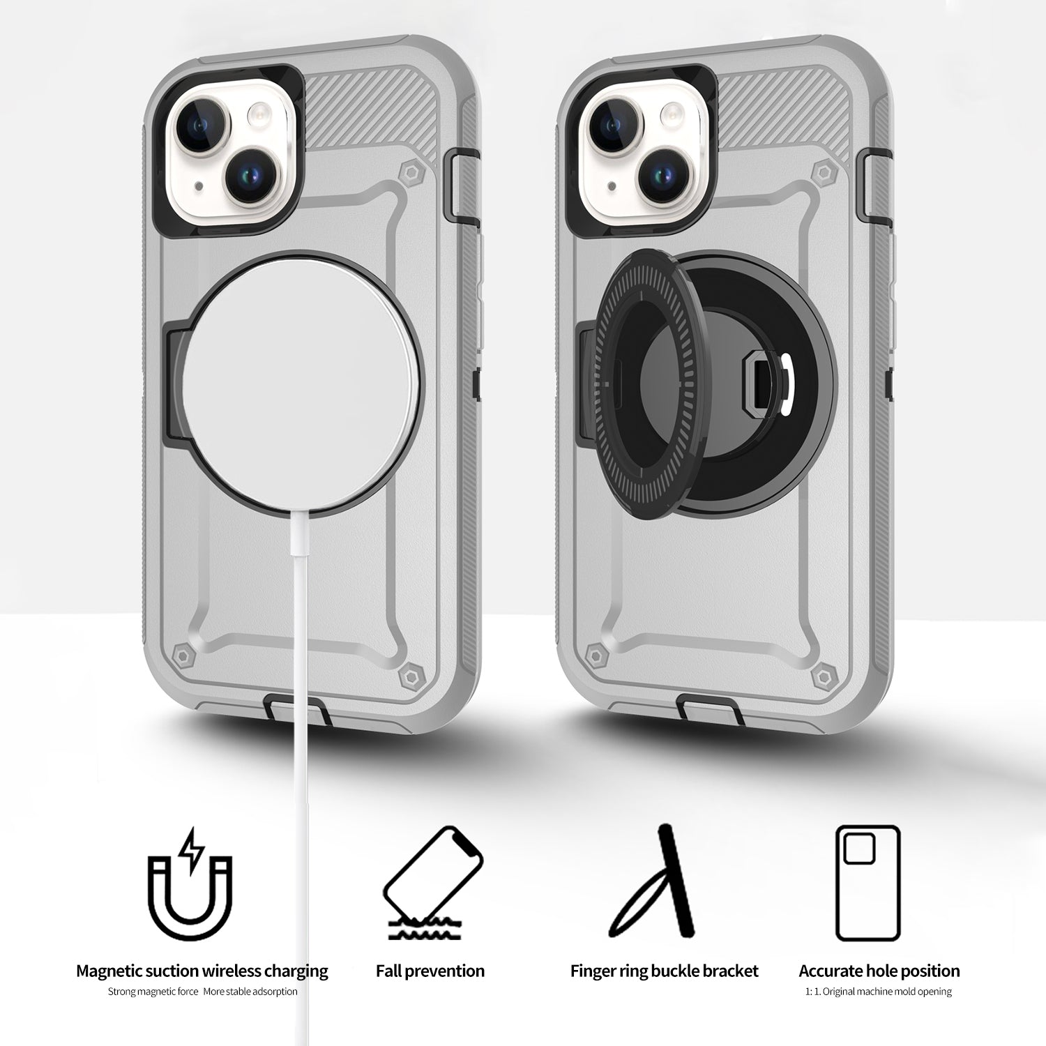 iPhone 15 Wireless magnetic Finger ring buckle bracket Case