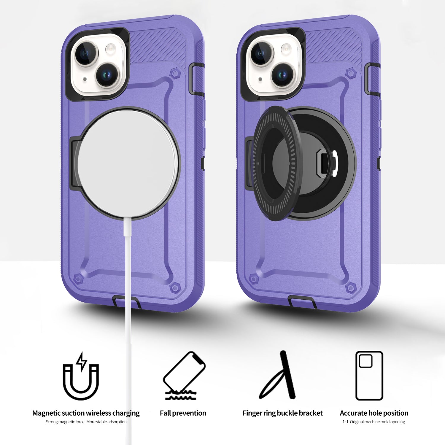 iPhone 15 Wireless magnetic Finger ring buckle bracket Case