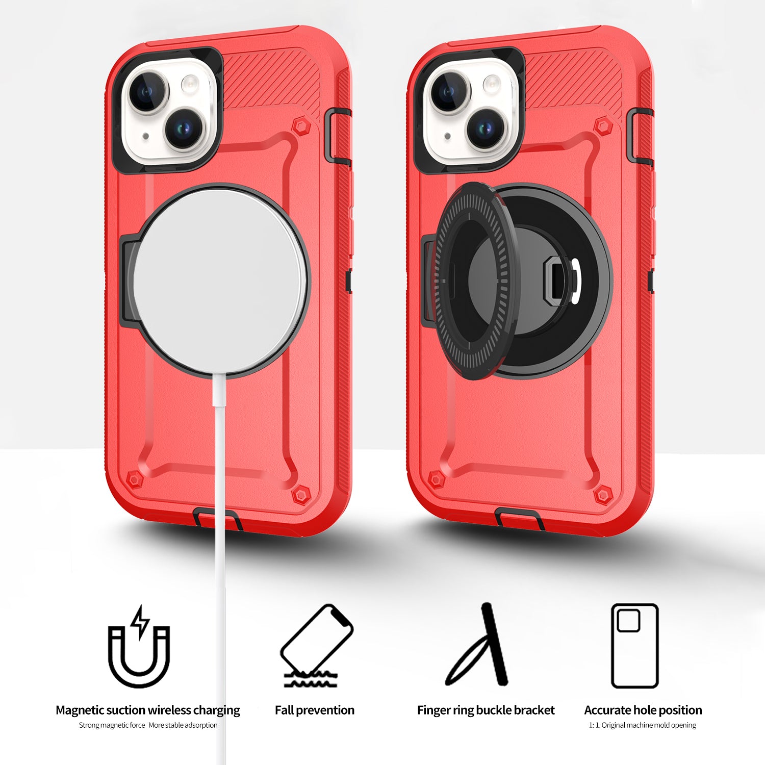 iPhone 15 Wireless magnetic Finger ring buckle bracket Case