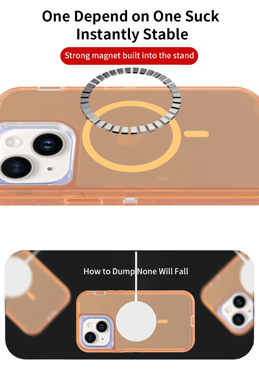 iPhone 14/13 Magnetic Attraction Transparent Full Protection Heavy Phone Case