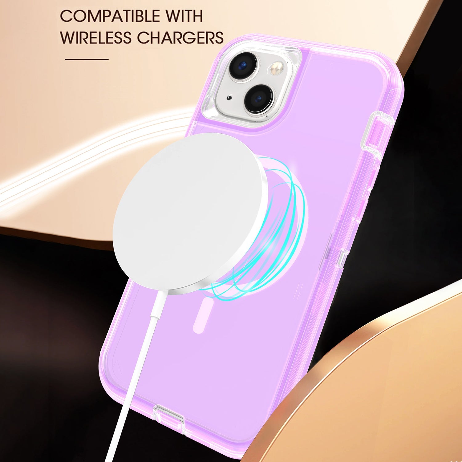 iPhone 14/13 Magnetic Attraction Transparent Full Protection Heavy Phone Case