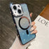 iPhone 14/13 Gradient Glitter Diamond Luxury Plating Magnetic Attraction Wireless Charging With Camera Protector Back Cover Case