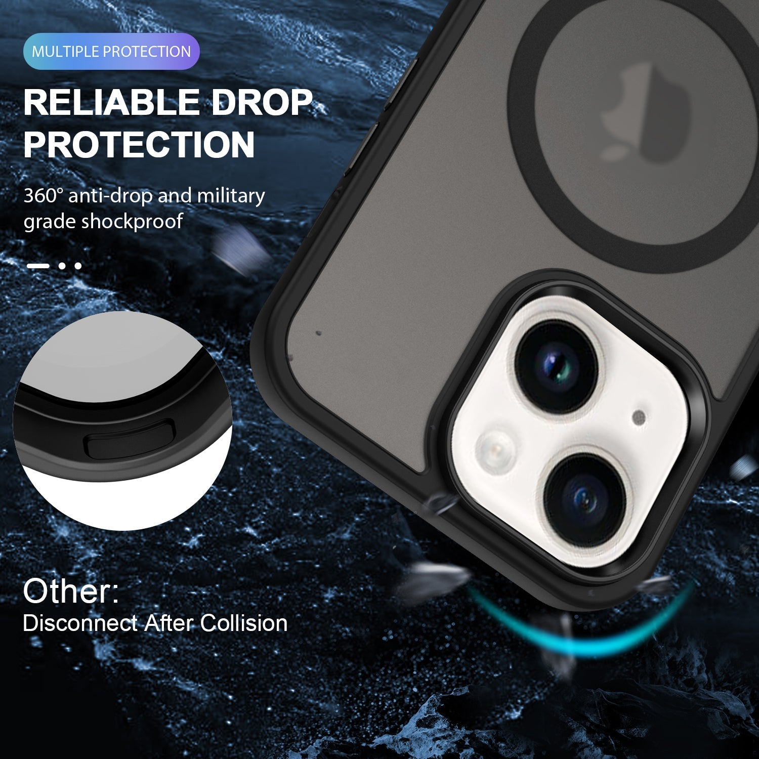 iPhone 14/13 Shockproof With Magnetic Cover Case