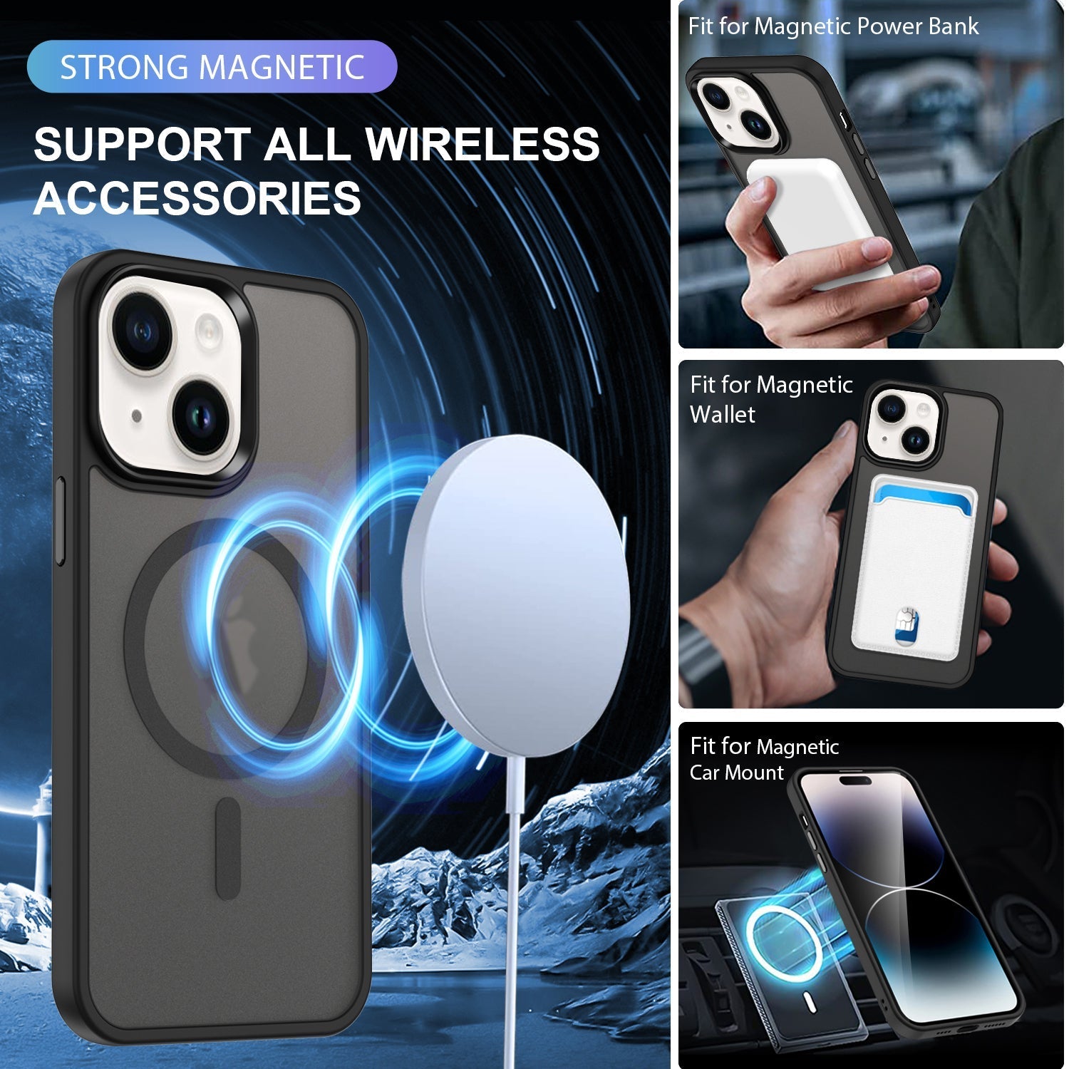 iPhone 14/13 Shockproof With Magnetic Cover Case