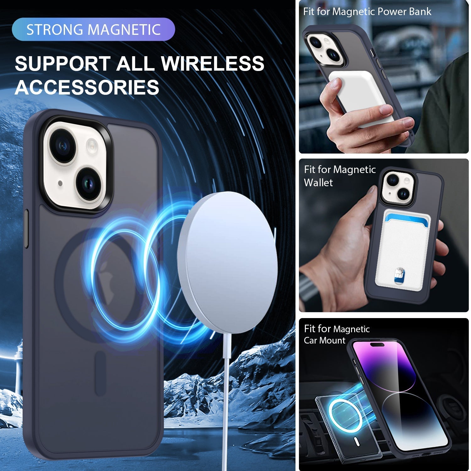 iPhone 14/13 Shockproof With Magnetic Cover Case