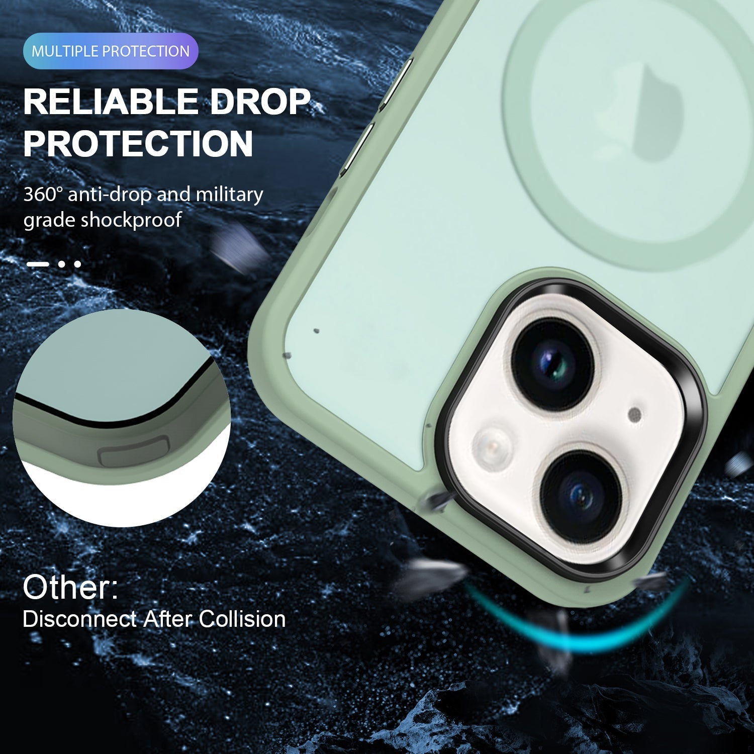 iPhone 14/13 Shockproof With Magnetic Cover Case