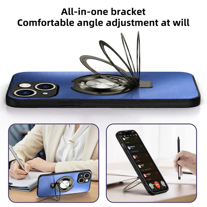 iPhone 15 Armor Bracket Magnetic Phone Case