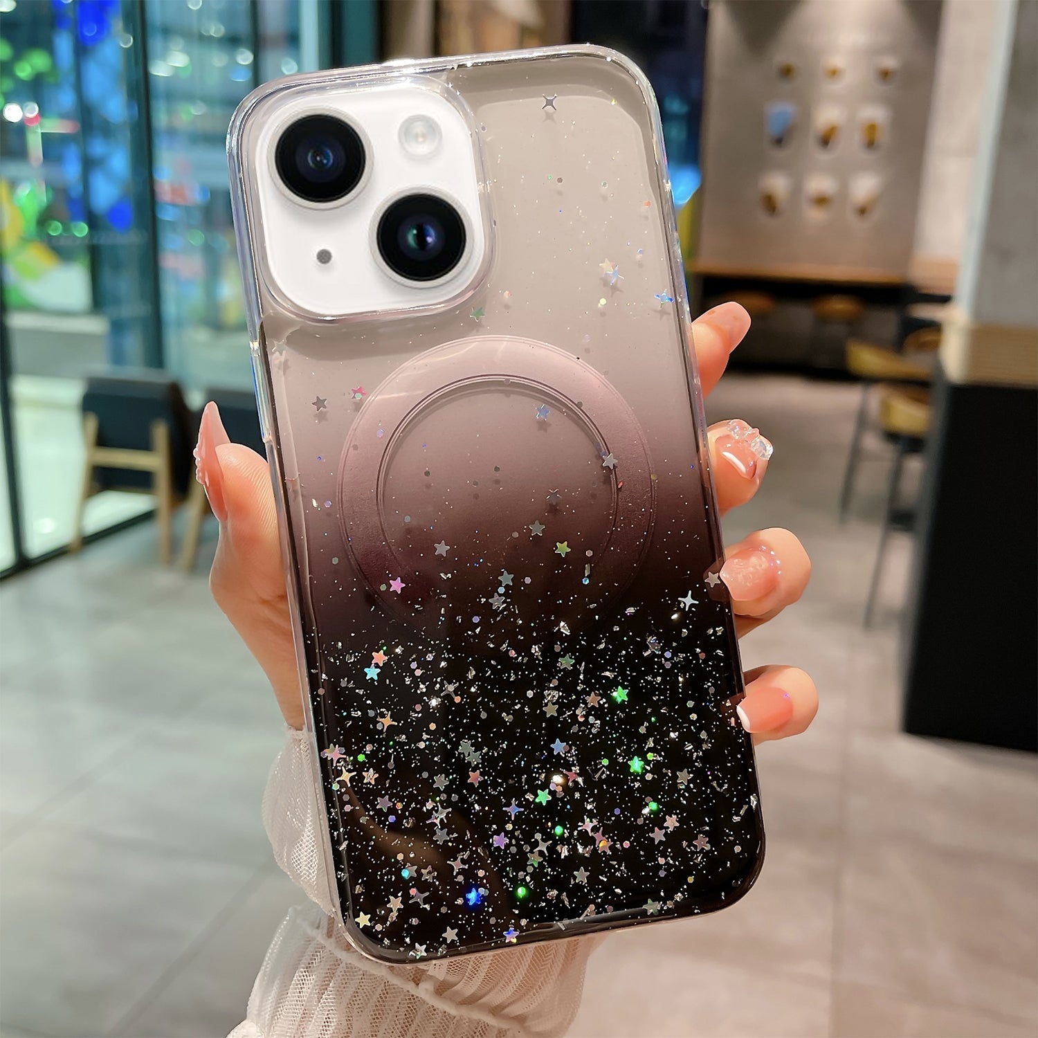 iPhone 15 Plus Luxury Sparkly Cover for , Clear Shockproof Silicone Bumper Case