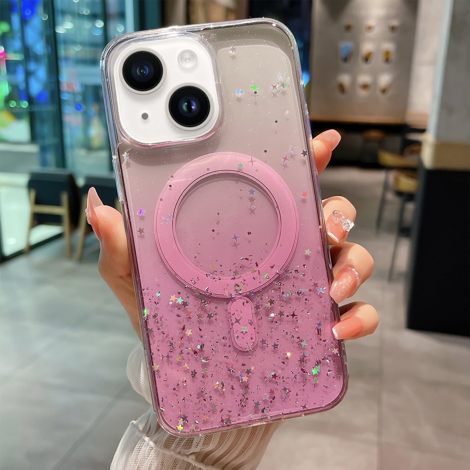 iPhone 15 Plus Luxury Sparkly Cover for , Clear Shockproof Silicone Bumper Case