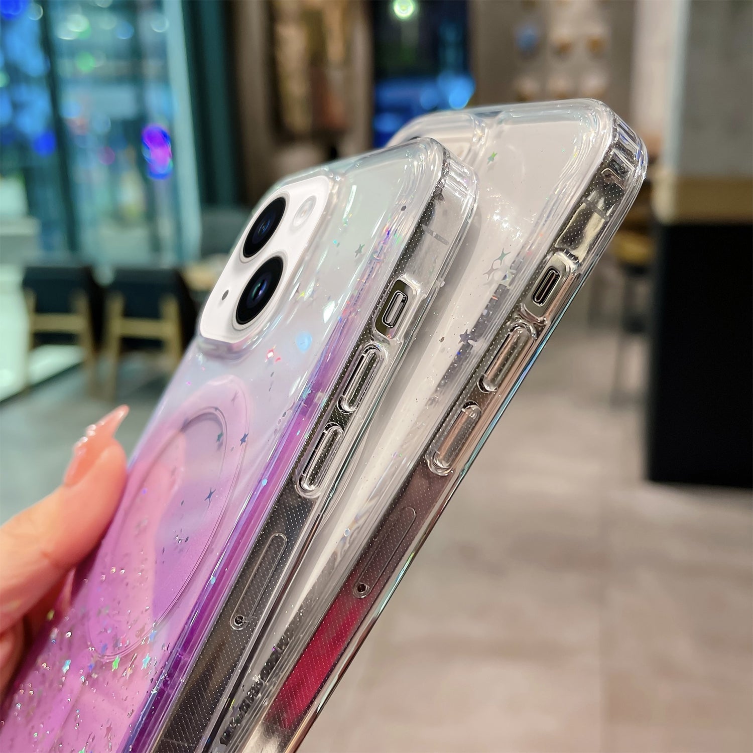 iPhone 15 Plus Luxury Sparkly Cover for , Clear Shockproof Silicone Bumper Case