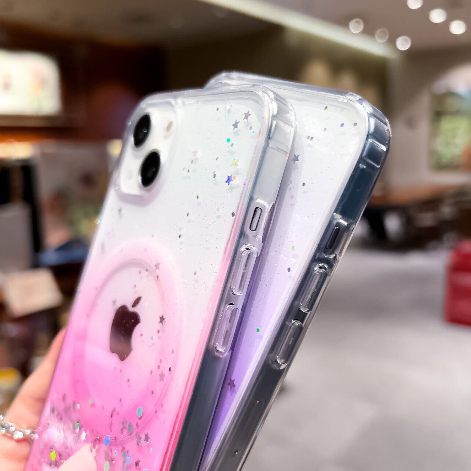 iPhone 15 Plus Luxury Sparkly Cover for , Clear Shockproof Silicone Bumper Case