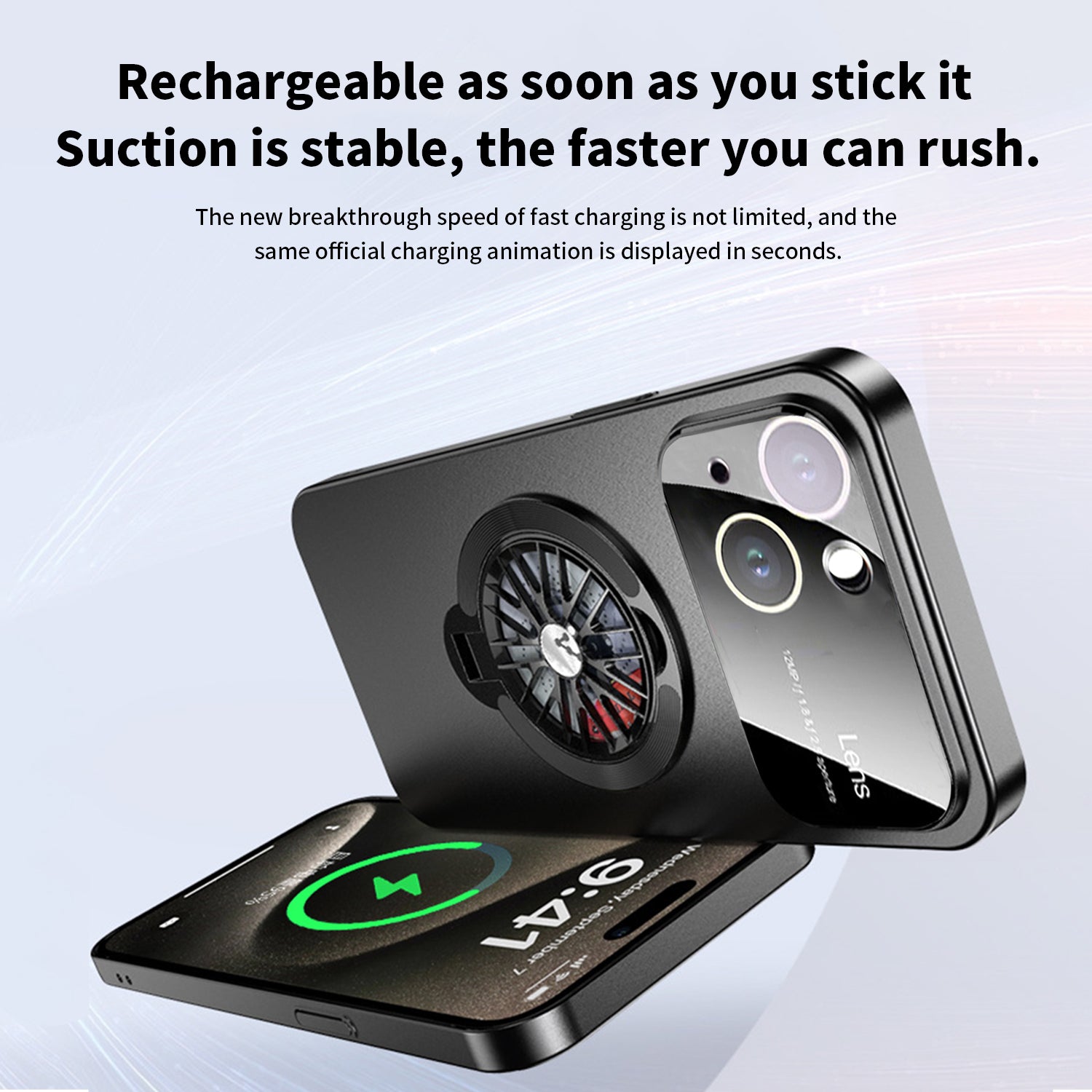 iPhone 15 With Gyro Pressure Holder Shockproof Slim Magnetic Attraction Shockproof Phone Cover Case