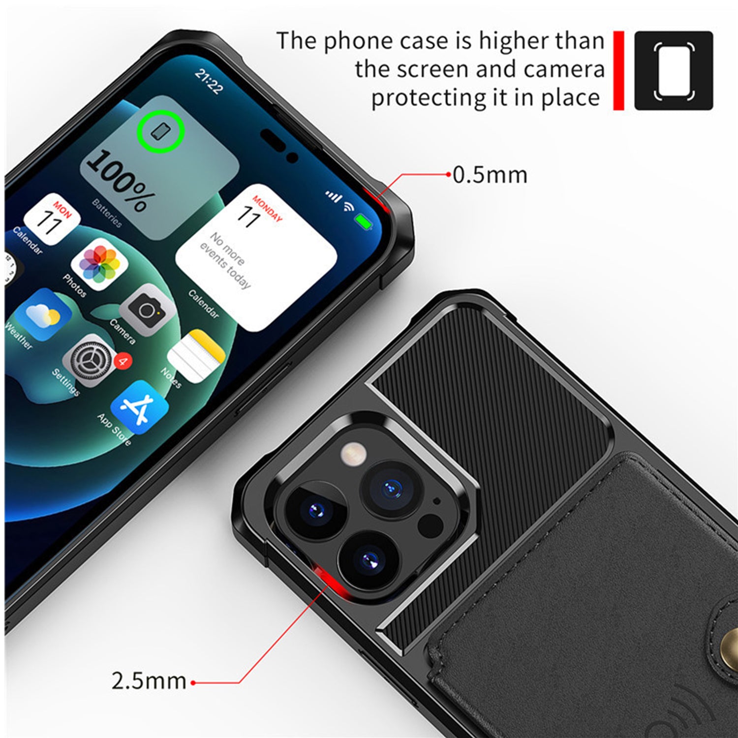 iPhone 15 Pro Max Fall prevention Magnetic suction card Case