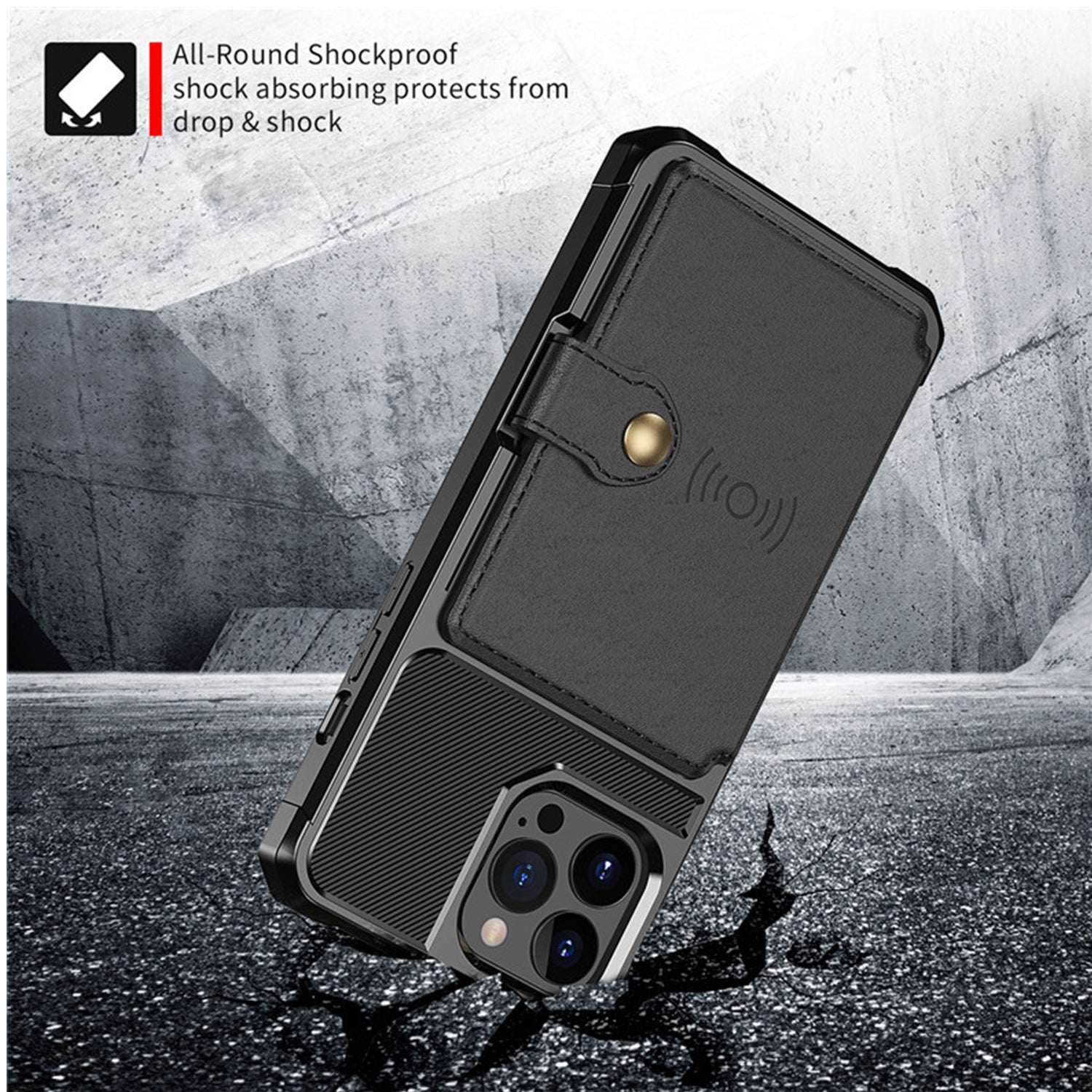 iPhone 15 Pro Max Fall prevention Magnetic suction card Case