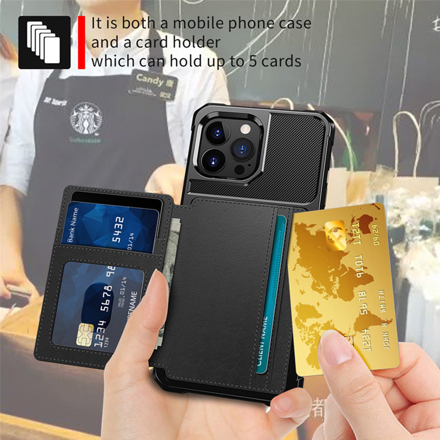 iPhone 15 Pro Max Fall prevention Magnetic suction card Case