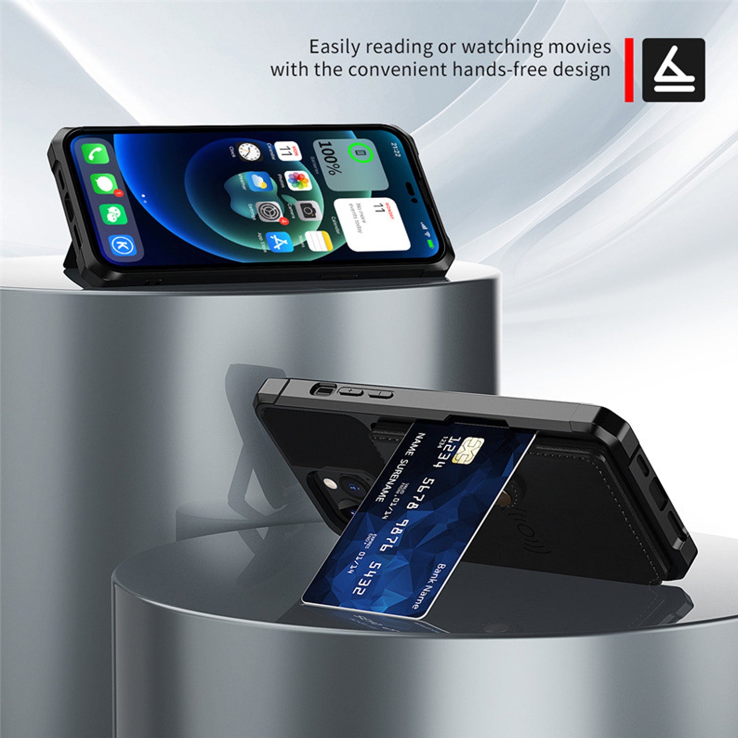 iPhone 15 Pro Max Fall prevention Magnetic suction card Case