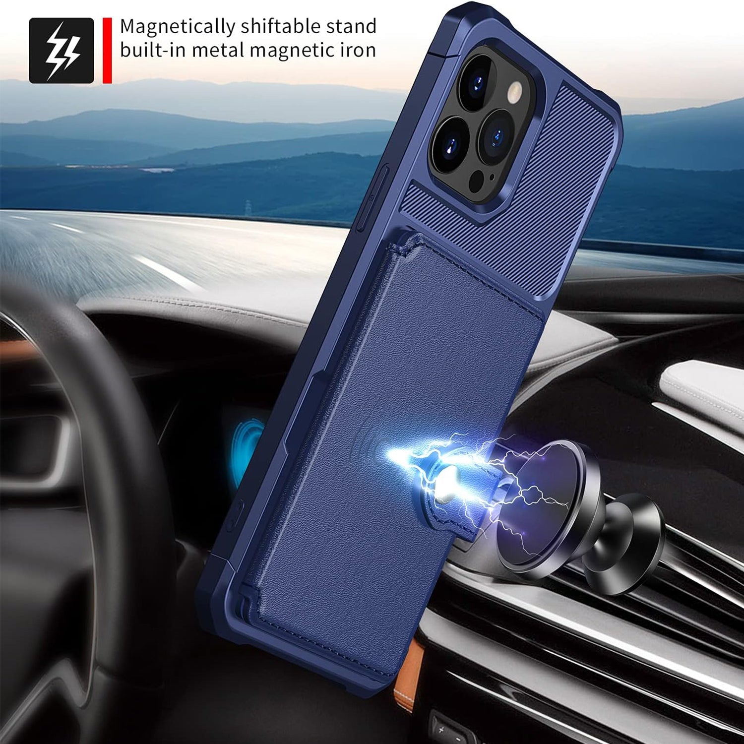 iPhone 15 Pro Max Fall prevention Magnetic suction card Case