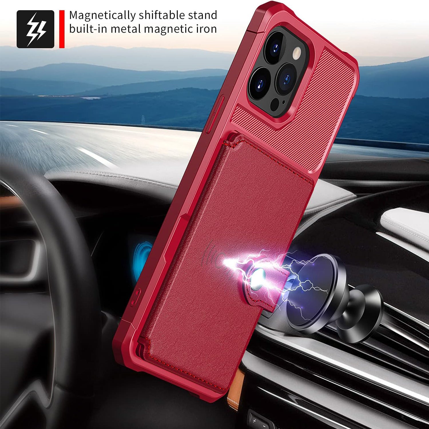 iPhone 15 Pro Max Fall prevention Magnetic suction card Case