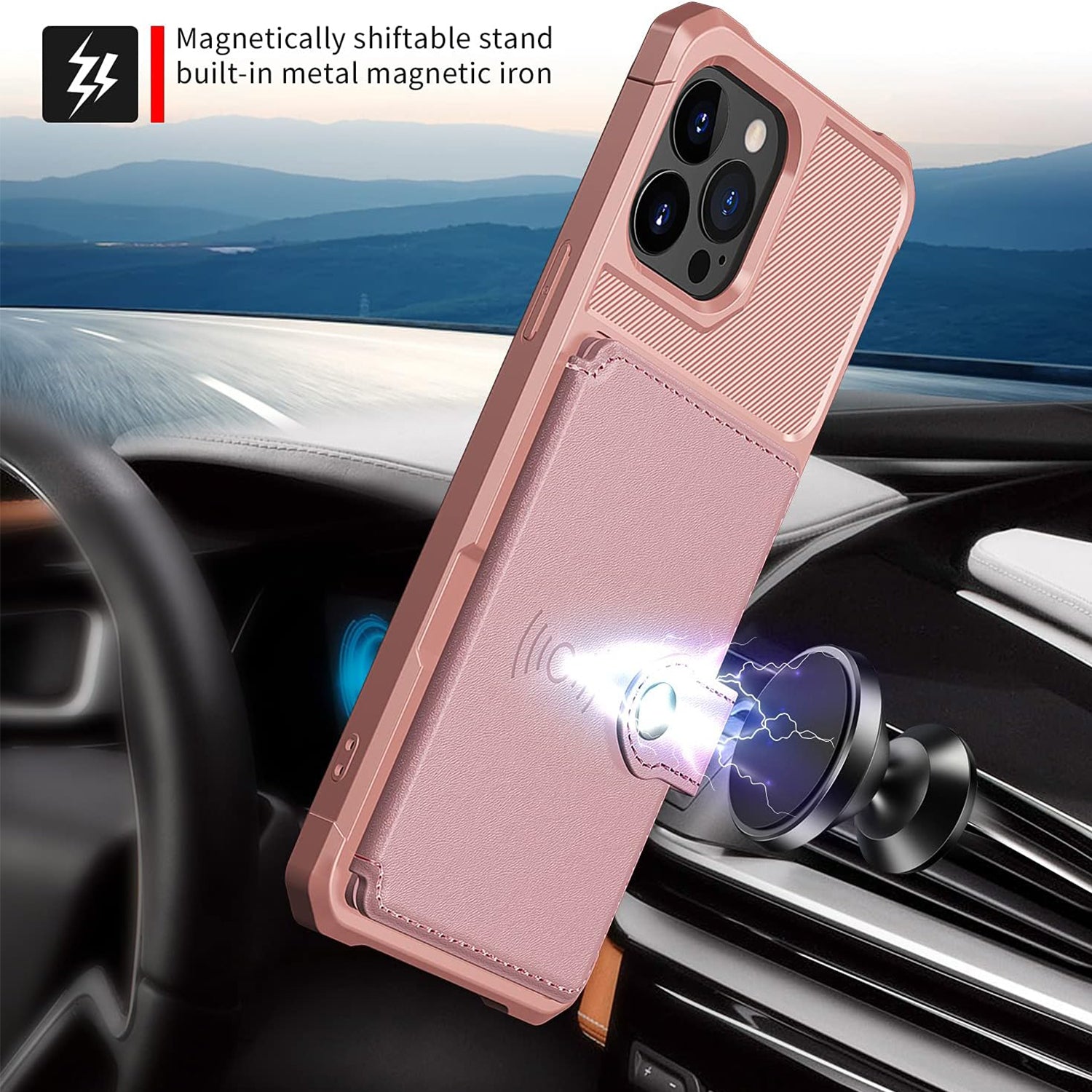iPhone 15 Pro Max Fall prevention Magnetic suction card Case