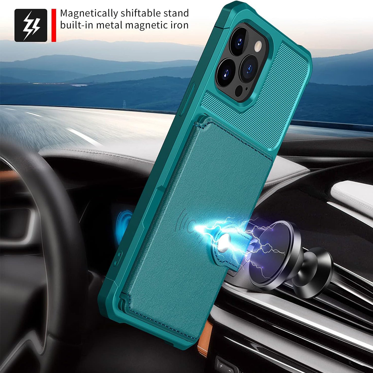iPhone 15 Pro Max Fall prevention Magnetic suction card Case