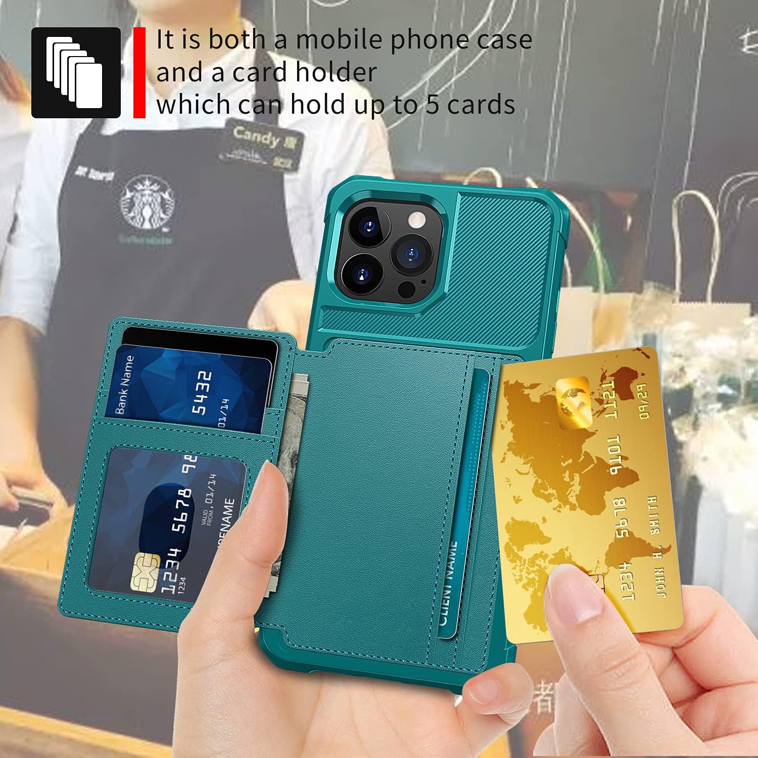 iPhone 15 Pro Max Fall prevention Magnetic suction card Case