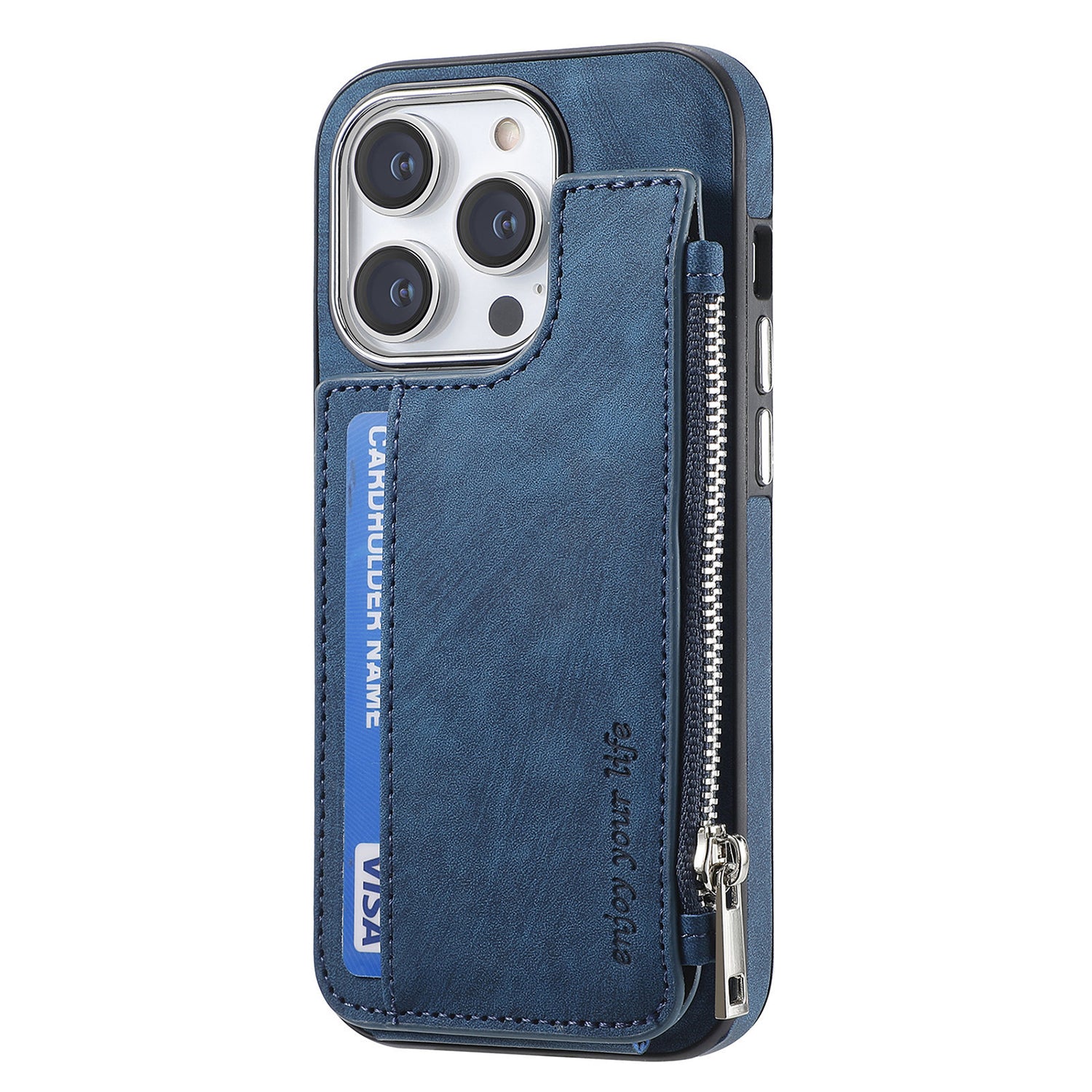 iPhone 15 Pro Max Magsafe Wireless Zippered Leather Case