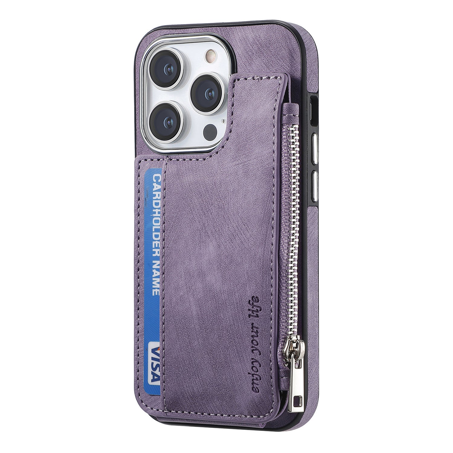 iPhone 15 Pro Max Magsafe Wireless Zippered Leather Case